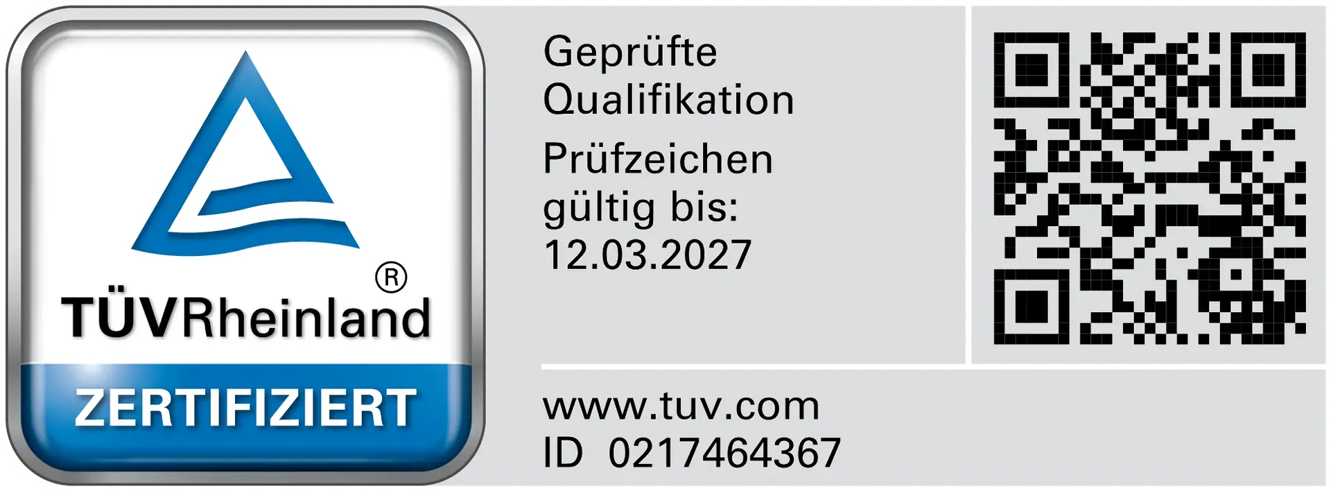 TÜV Rheinland zertifiziert